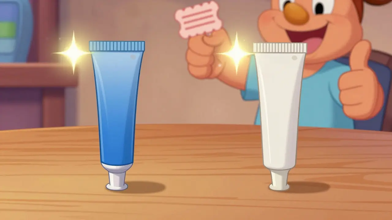 Blue and white medicine tubes show equal healing magic sparks