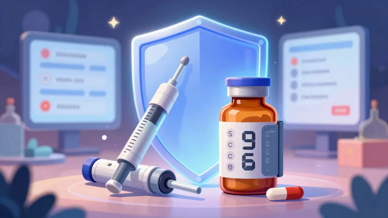 High-alert medications protected by a safety shield